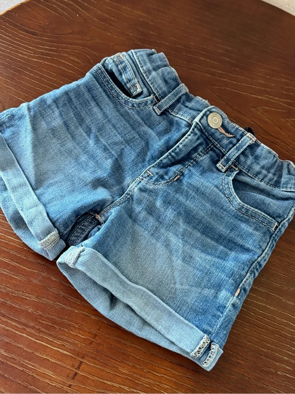 Gap Kids 1969 Classic Blue Denim Roll-Cuff Shorts Girls Size 5